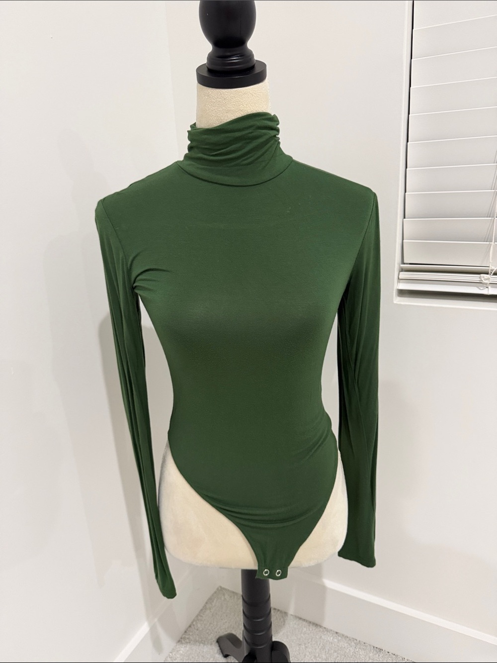 Double Zero Olive Green Turtleneck Bodysuit
